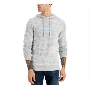 Mens Sun + Stone Marled Hooded Classic Drawstring Pullover Sweater - Sz L